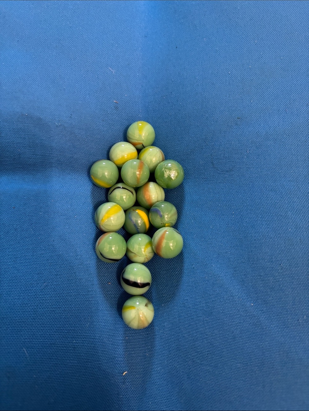 Marbles Not See Through Colored Green With Different Color Swirls NWOTS